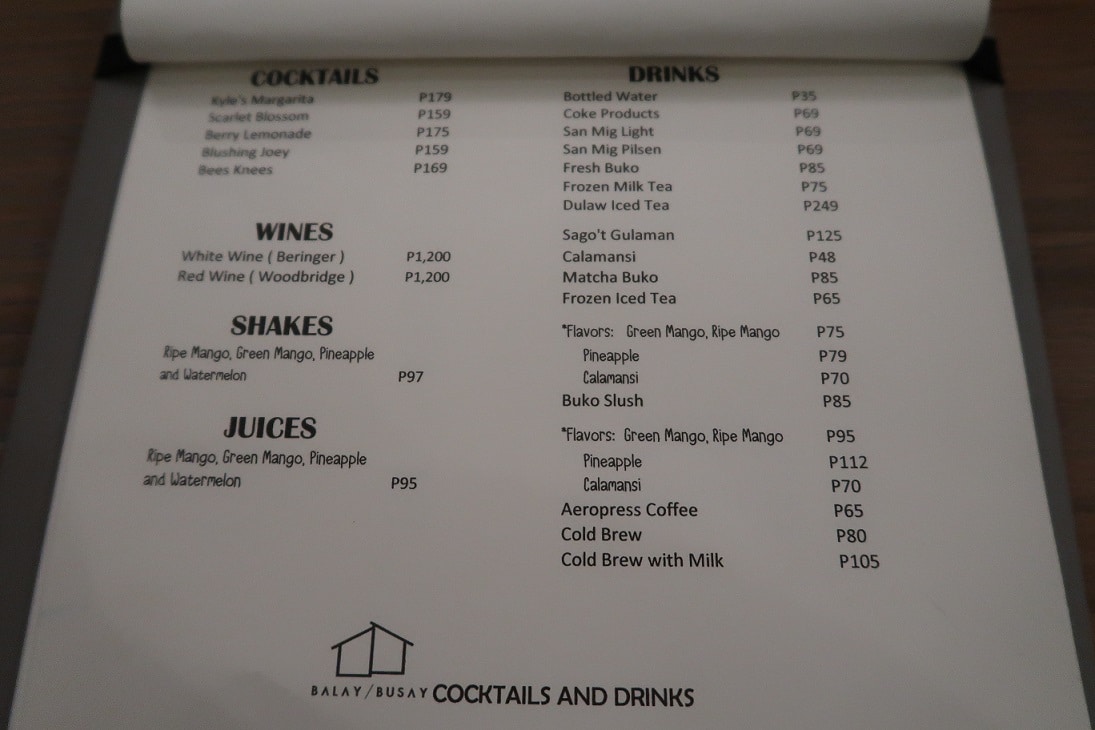 Balay sa Busay Cocktails and Drinks