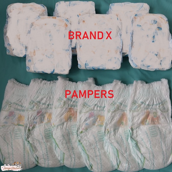 Pampers and cheaper brand1